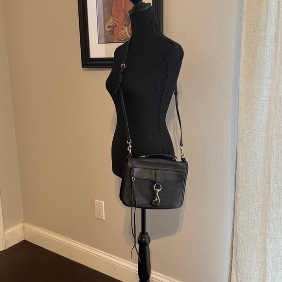 Rebecca Minkoff Black Bowery Leather Crossbody Bag Silver Hardware - Picture 9 of 13